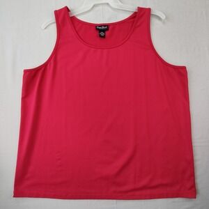 Maggie Barnes Tank Top Womens 2X Red Essentials‎ Scoop Neck Stretch Sleeveless
